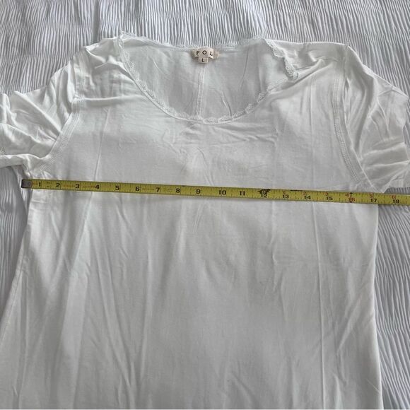 NWOT - POL Ivory Short Sleeve Top size L - Picture 6 of 7